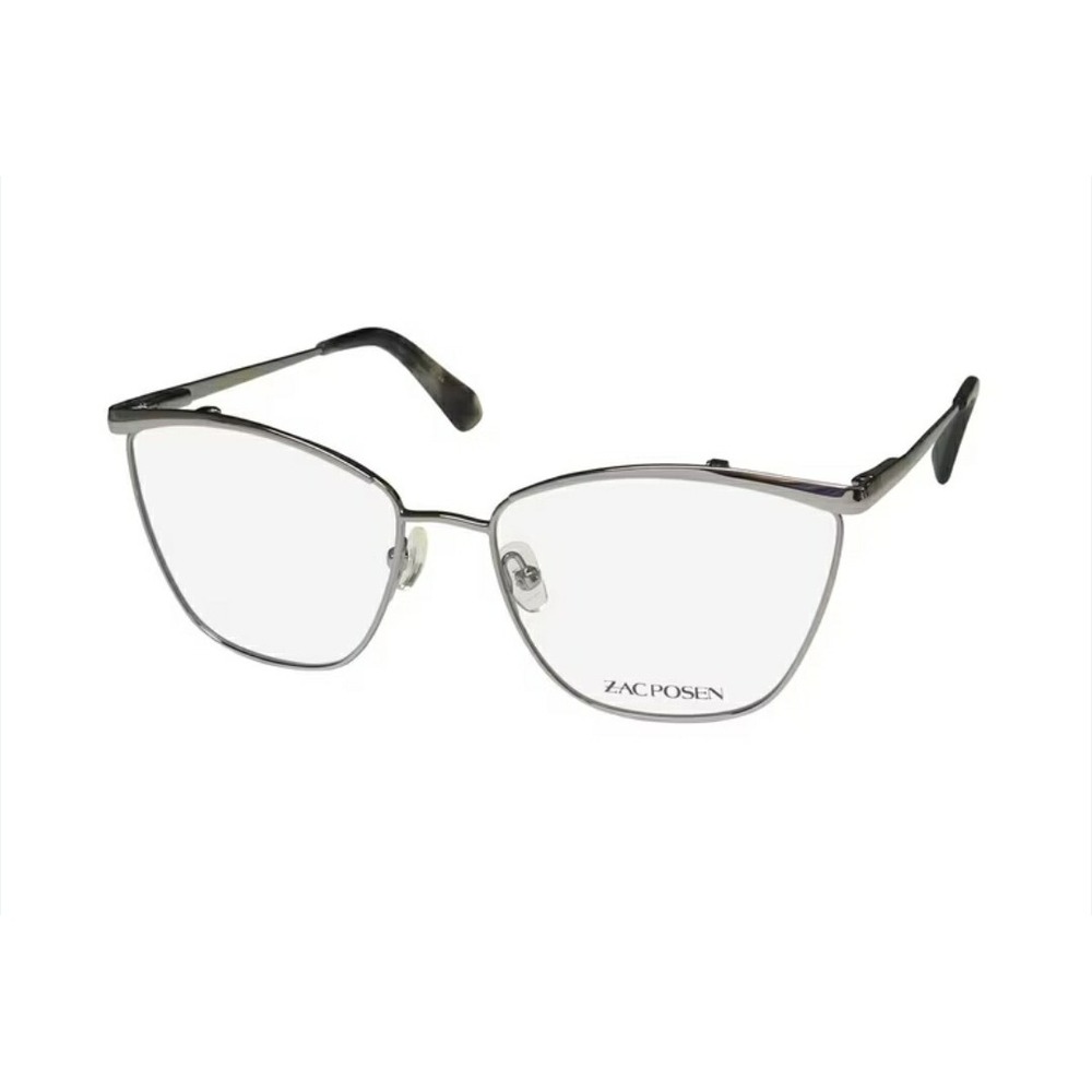 Zac Posen Eyeglasses Frame Regina Silver With Tortoise Ear Pieces And Hard Case